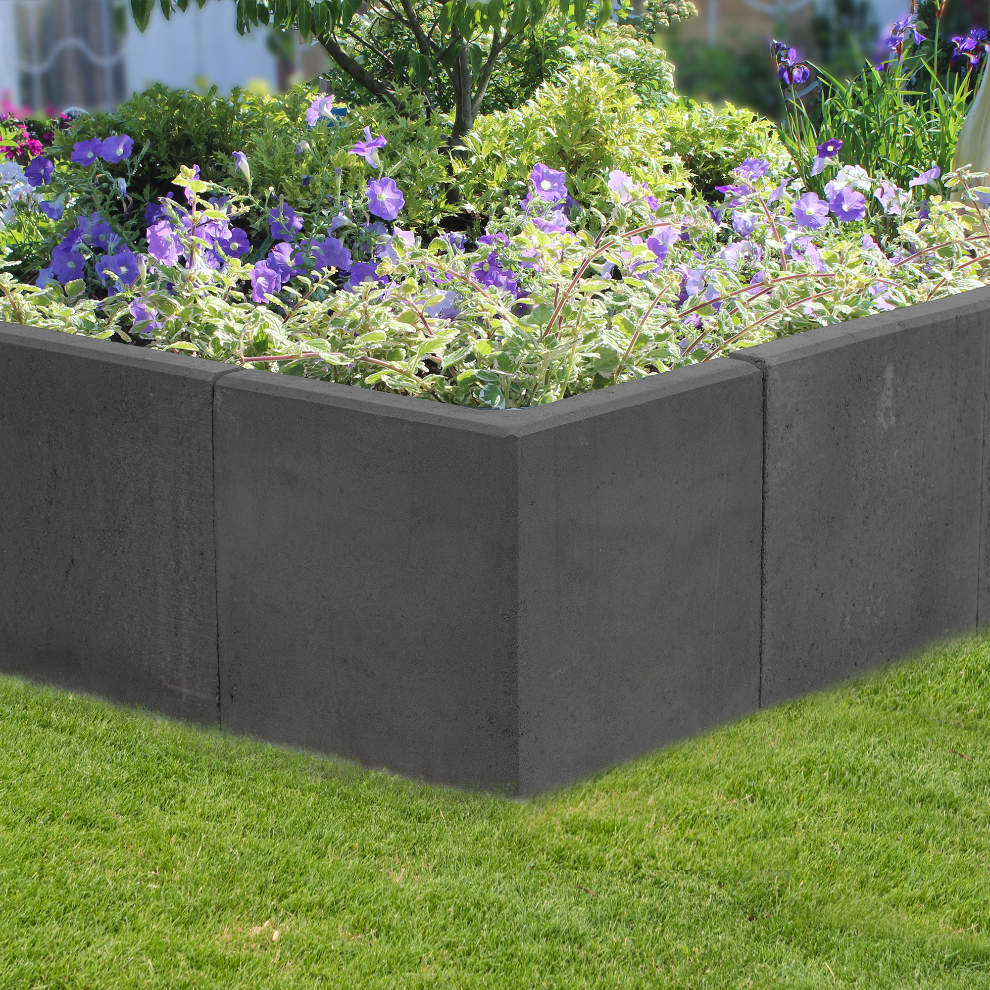 L-Stein-Ecke Beton anthrazit 40 x 50 x 50 x 7 cm