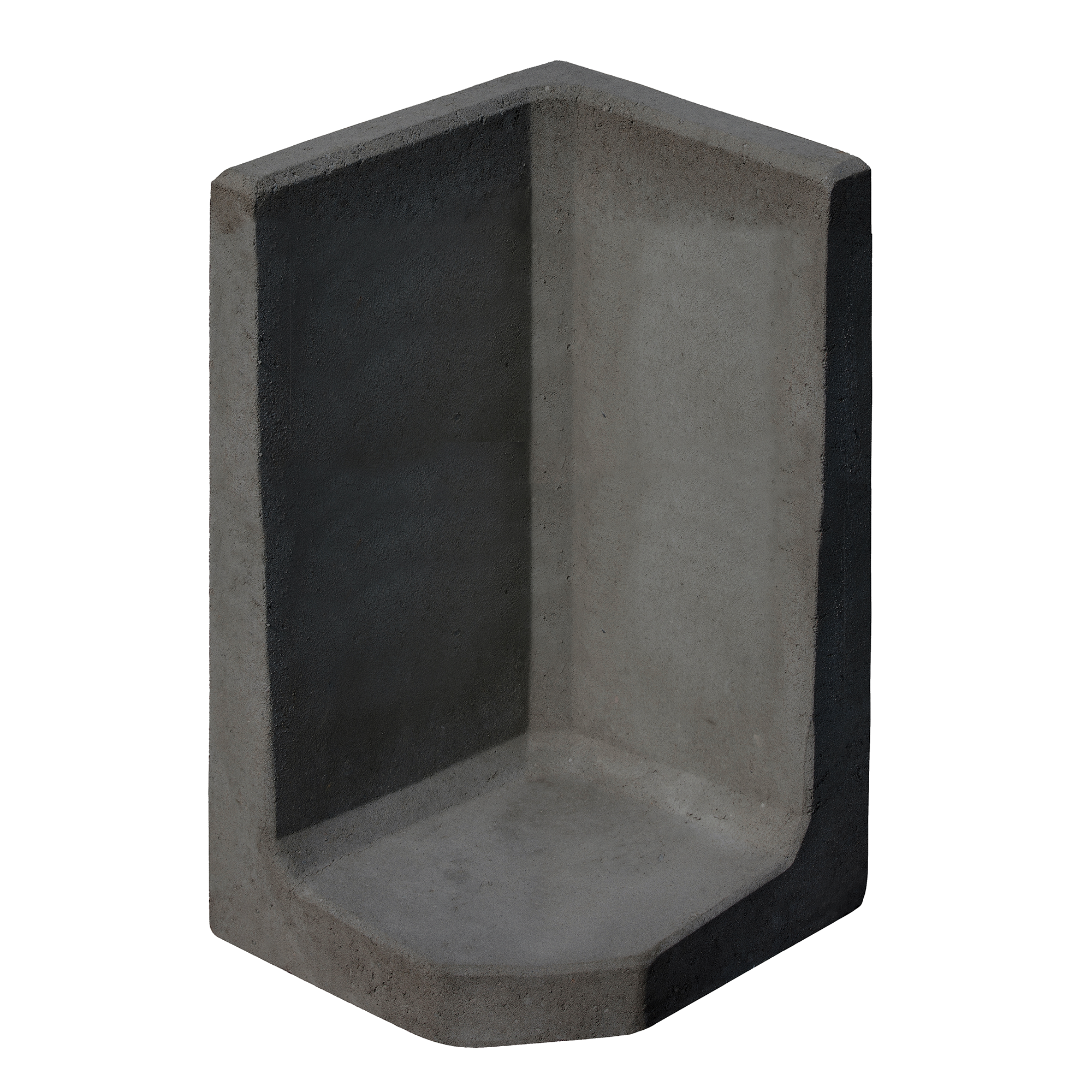 L-Stein-Ecke Beton anthrazit 80 x 50 x 50 x 7 cm