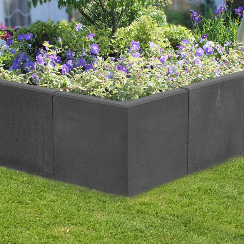 L-Stein-Ecke Beton anthrazit 100 x 50 x 50 x 7 cm