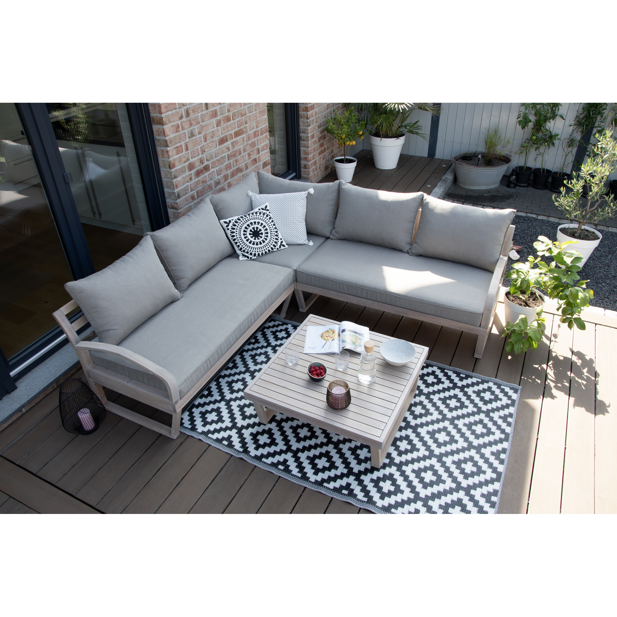 Ecklounge 'Jersey' beige 4-teilig