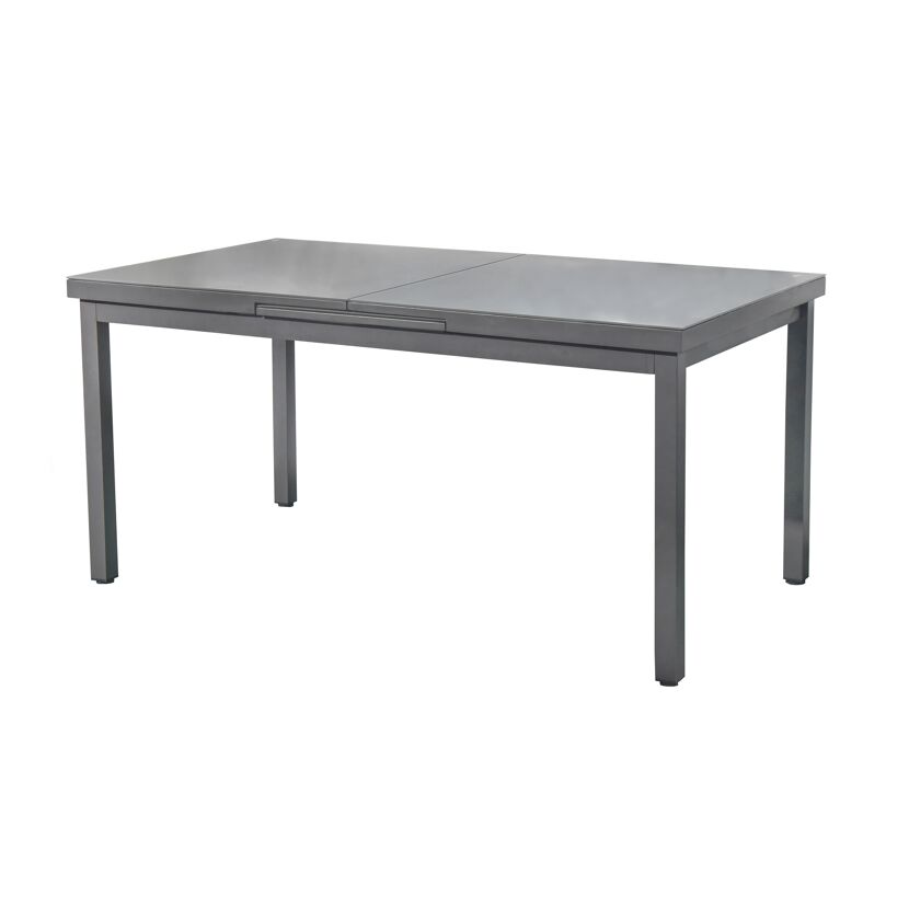 Gartentisch 'Boston' ausziehbar Aluminium/Sicherheitsglas 90 x 75 x 160/210 cm