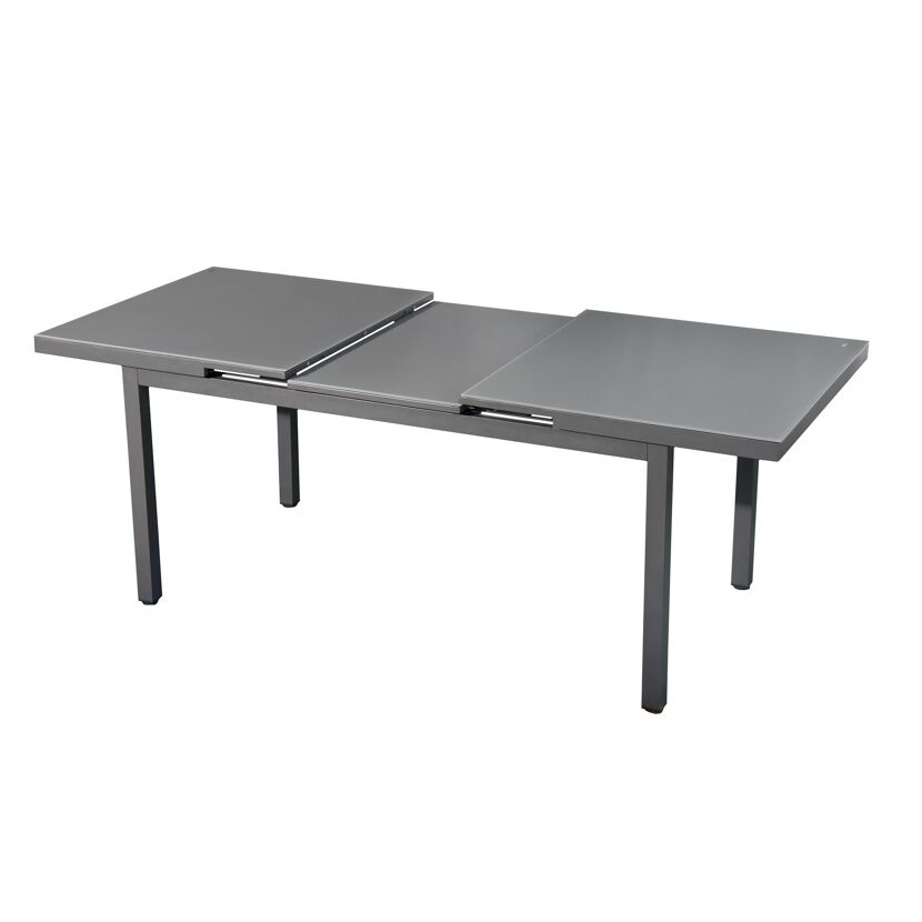 Gartentisch 'Boston' ausziehbar Aluminium/Sicherheitsglas 90 x 75 x 160/210 cm