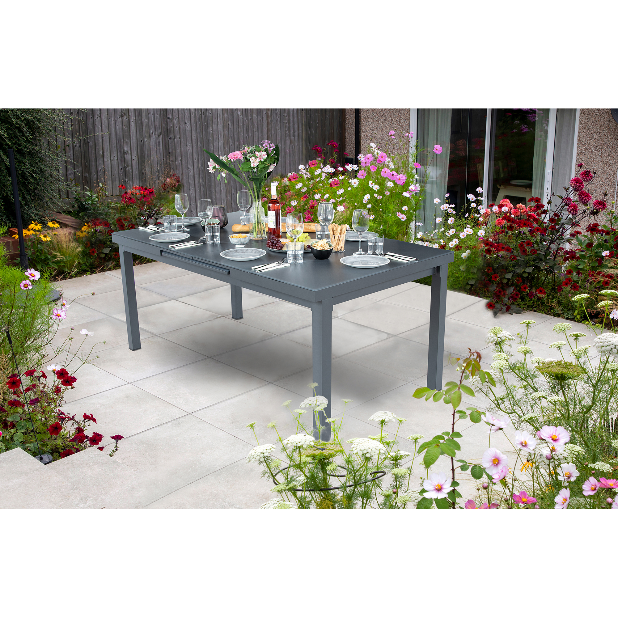 Dining-Tisch 'Boston M' grau 160/210 x 90 x 75 cm