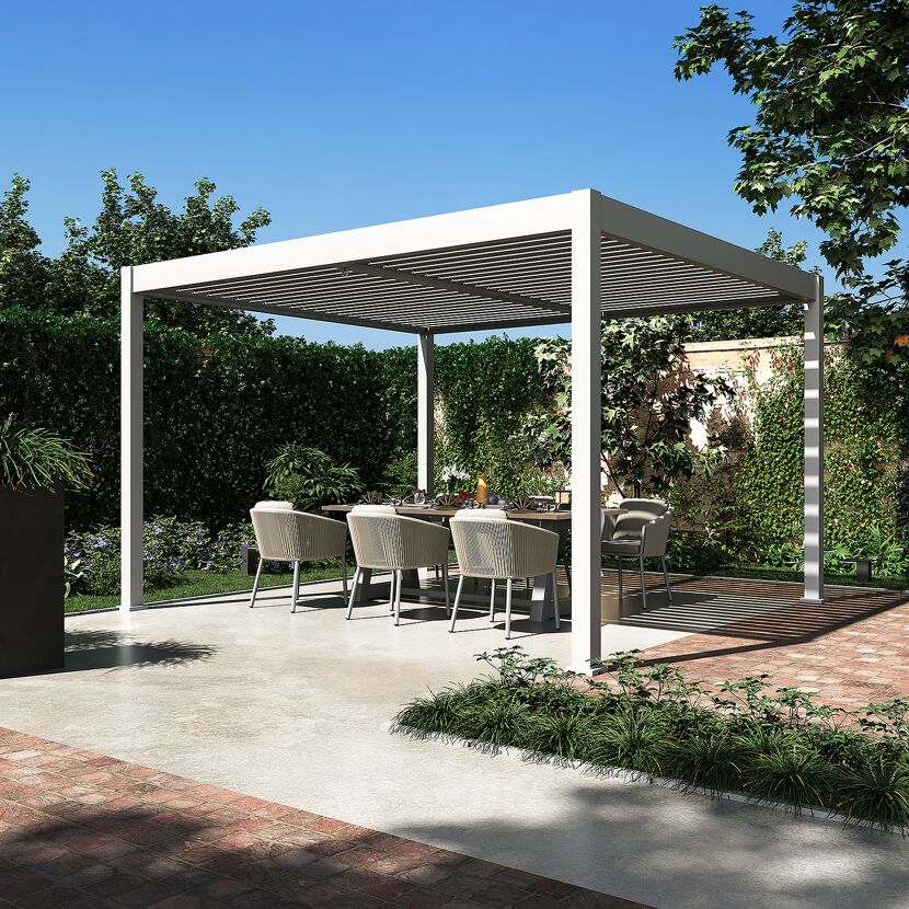 Pergola weiß 360 x 400 cm