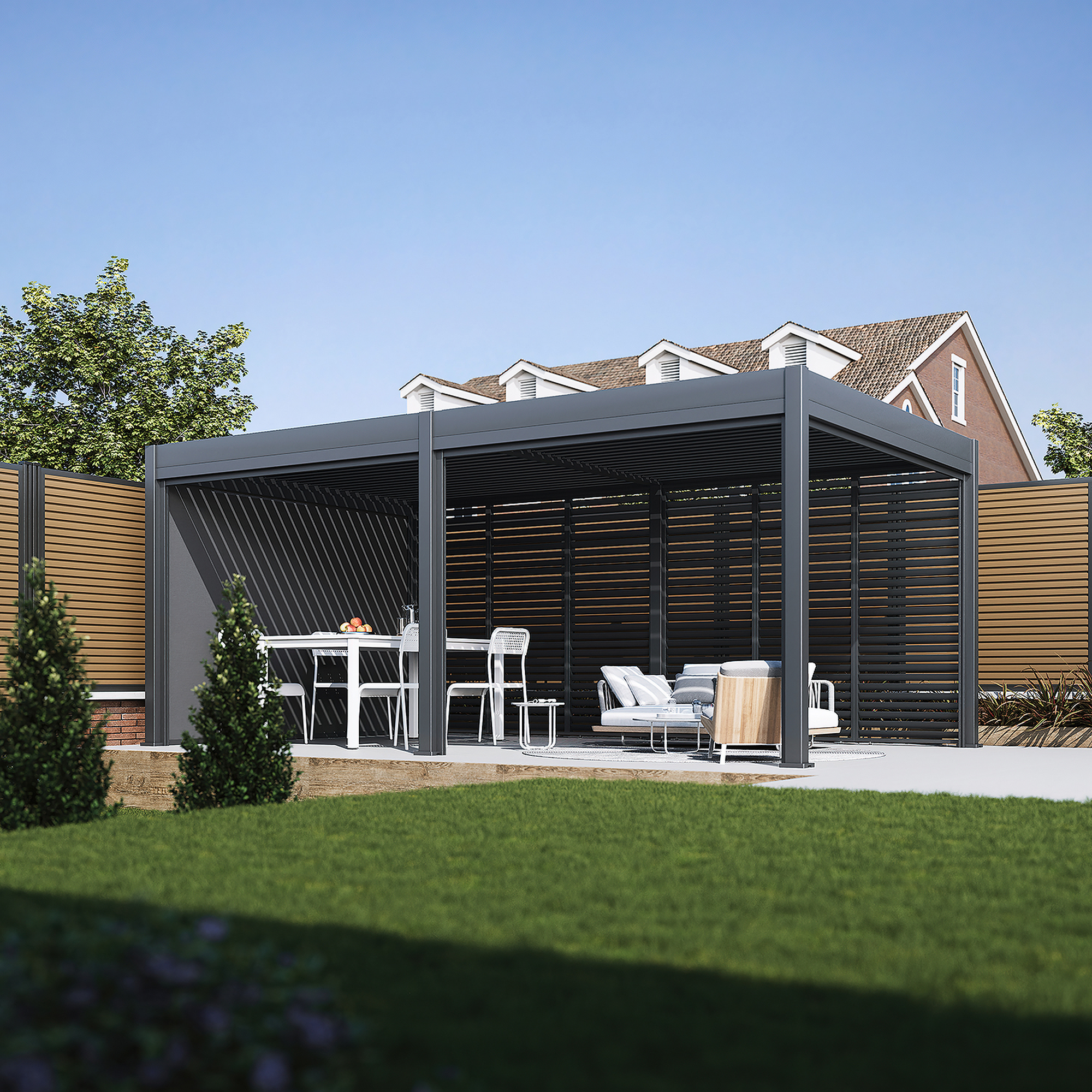 Sonnenrollo 360 x 720 für Pergola