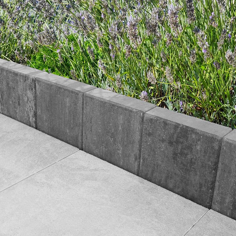 Palisade 'T-Fence Velvet' Beton graphitfarben 50 x 25 x 8 cm