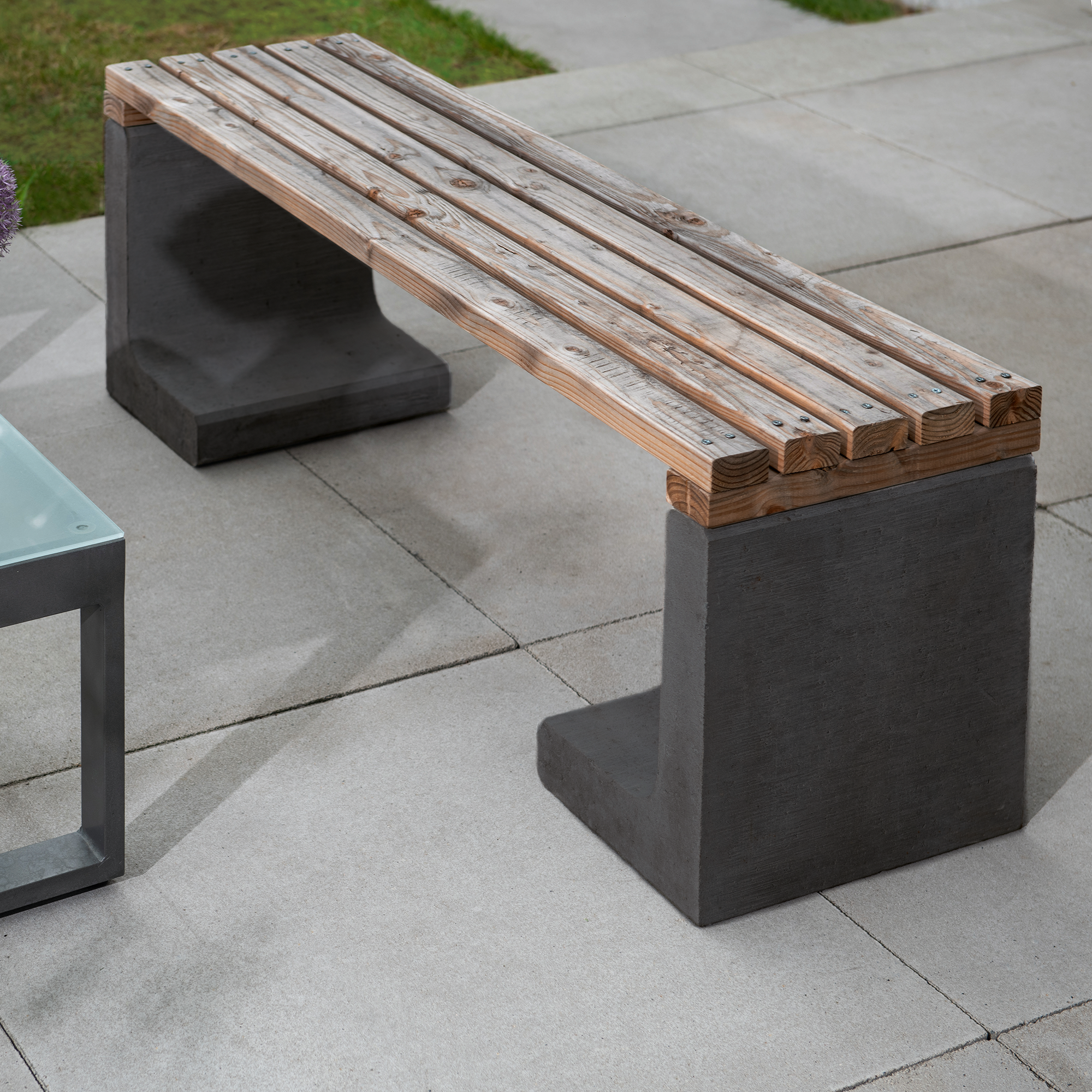 L-Stein Beton anthrazit 100 x 50 x 50 x 7 cm