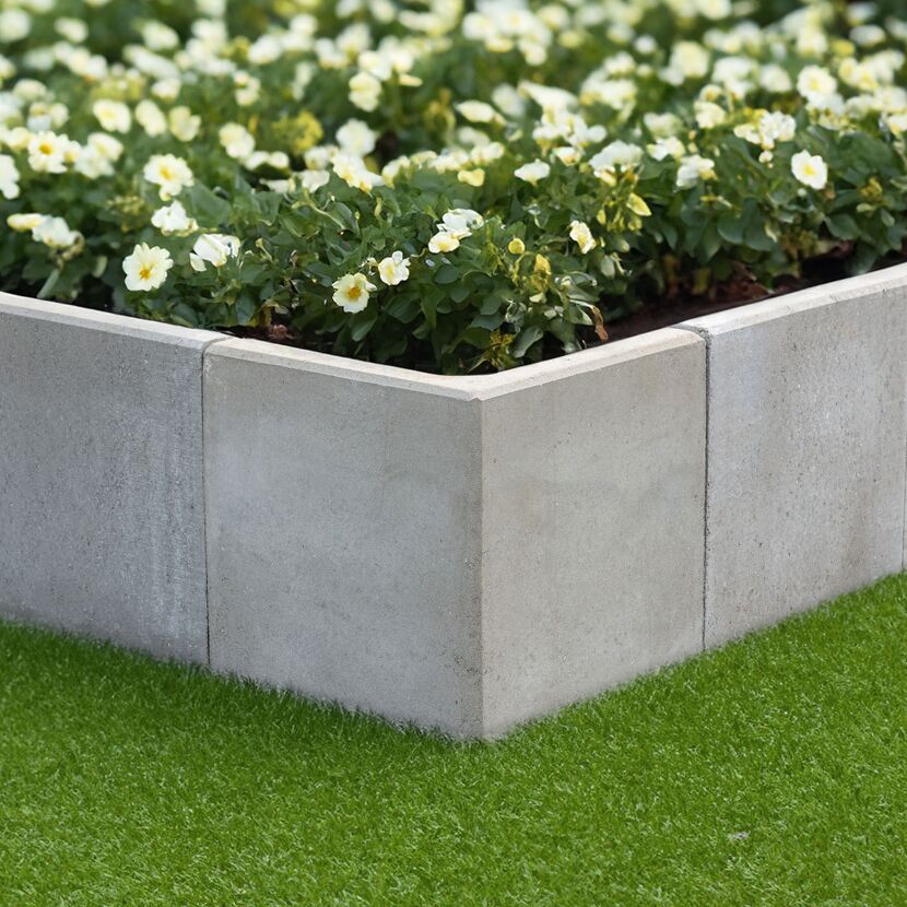 L-Stein-Ecke Beton grau 30 x 40 x 40 x 7 cm