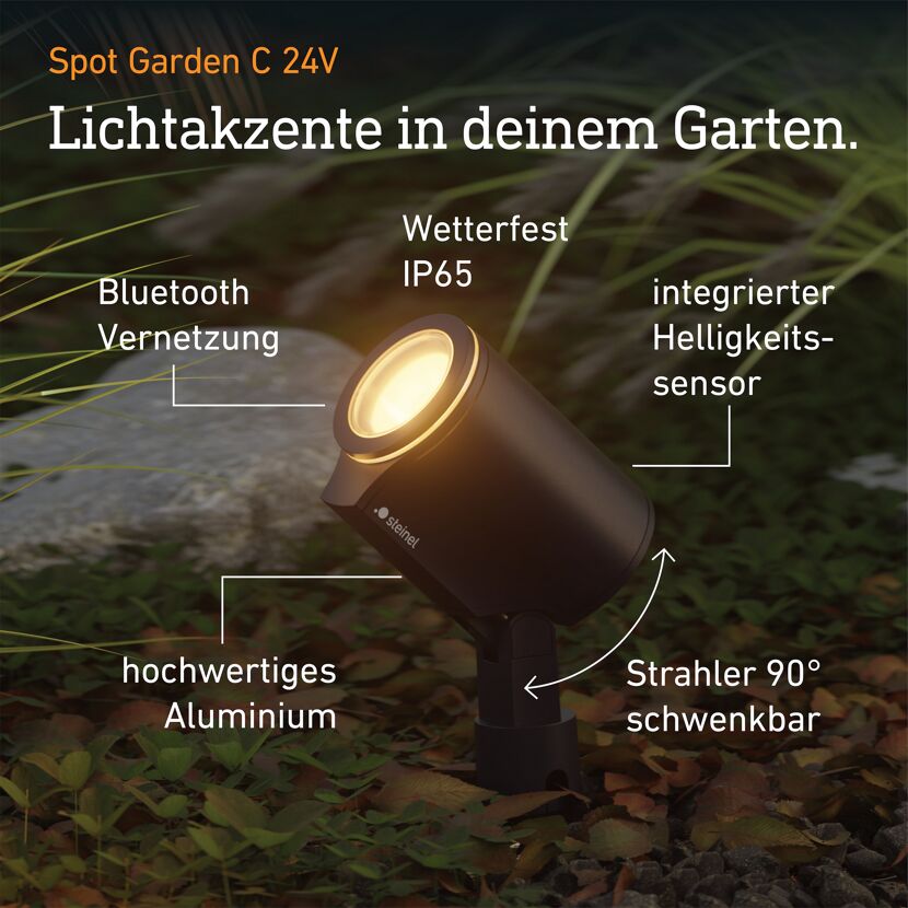 Strahler 'Spot Garden C 24V' anthrazit 11,8 x 36,9 cm