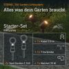 Zwei anthrazitfarbene Strahler 'Spot Garden C 24V' Starter-Set.