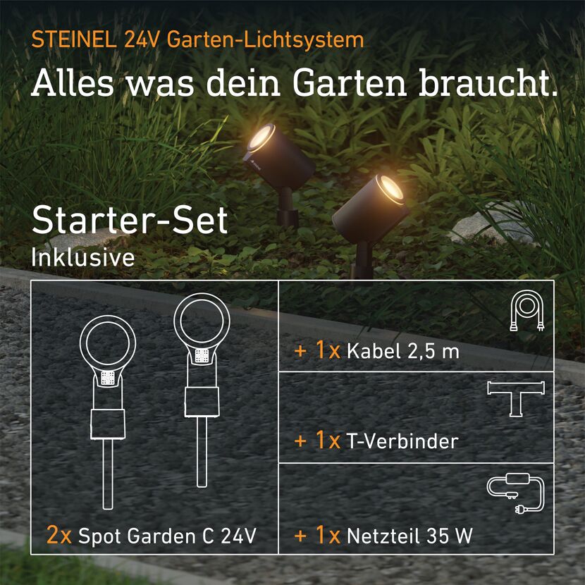 Strahler 'Spot Garden C 24V' anthrazit 11,8 x 36,9 cm