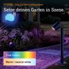 STEINEL Garten-Lichtsystem mit farbigen Strahlern und Leuchtkugel.