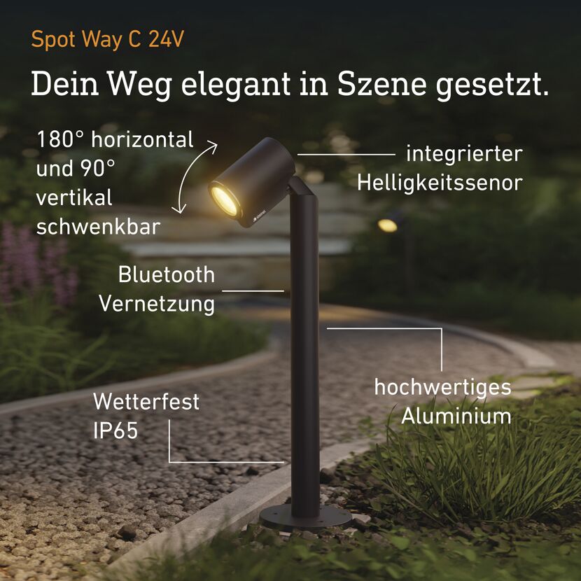 Strahler 'Spot Way C 24V' anthrazit 22,6 x 57,2 cm