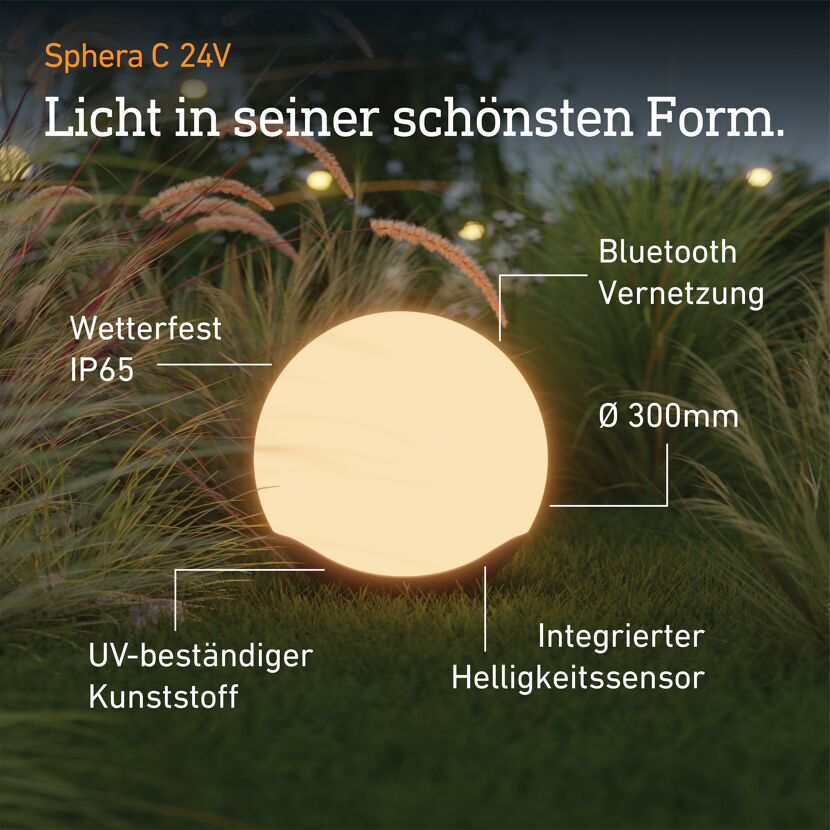 Gartenleuchte 'Sphera C 24V 300' weiß 30 x 30,8 cm