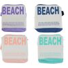 Vier bunte Kühltaschen mit "BEACH" Aufdruck