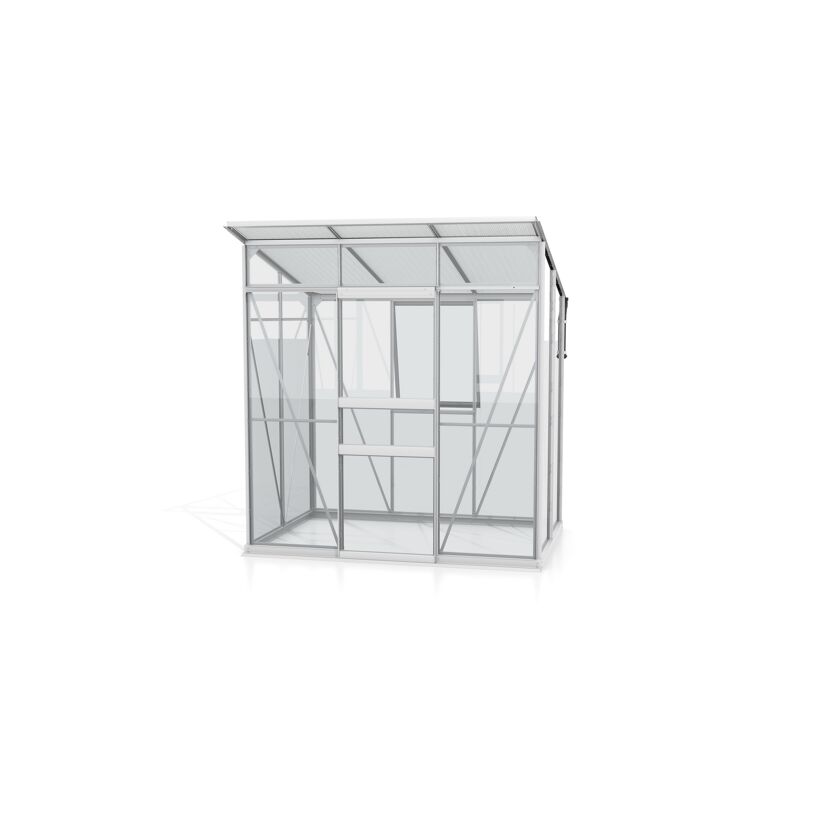 Gewächshaus 'Palma 3250' 196 x 167 cm mit ESG/HKP aluminiumfarben