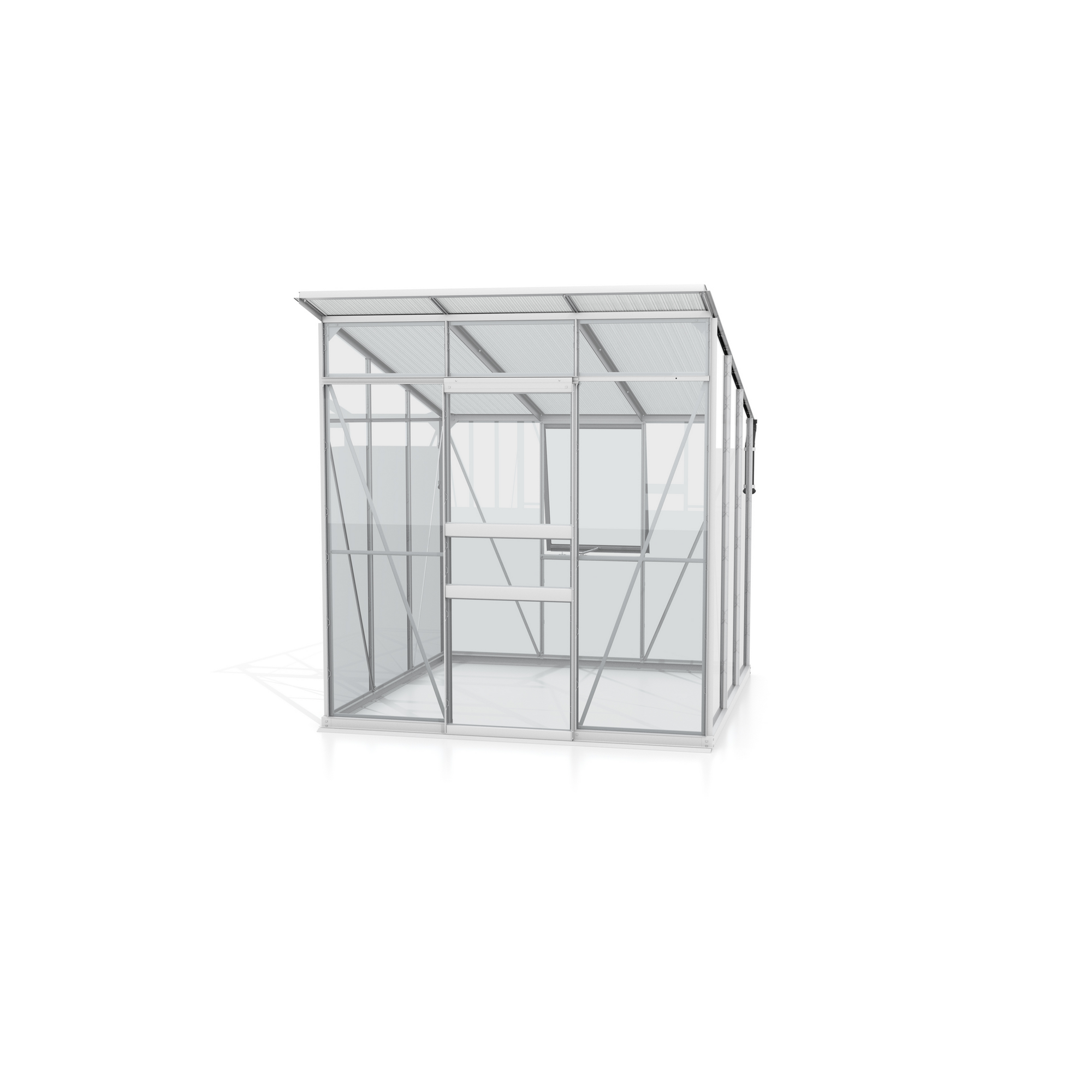 Gewächshaus 'Palma 4450' 229 x 196 cm mit ESG/HKP aluminiumfarben