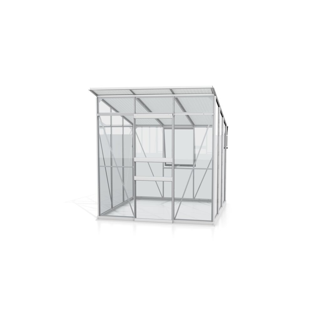 Gewächshaus 'Palma 4450' 229 x 196 cm mit ESG/HKP aluminiumfarben