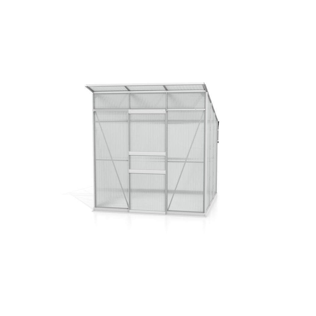 Gewächshaus 'Palma 4450' 195,8 x 229,4 cm mit 6 mm Hohlkammerplatten aluminiumfarben