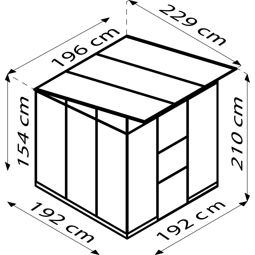 Gewächshaus 'Palma 4450' 195,8 x 229,4 cm mit 6 mm Hohlkammerplatten aluminiumfarben