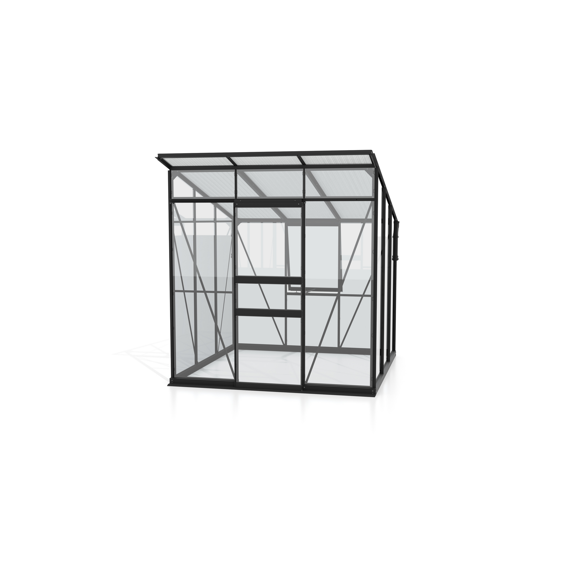 Gewächshaus 'Palma 4450' 229 x 196 cm mit ESG/HKP schwarz
