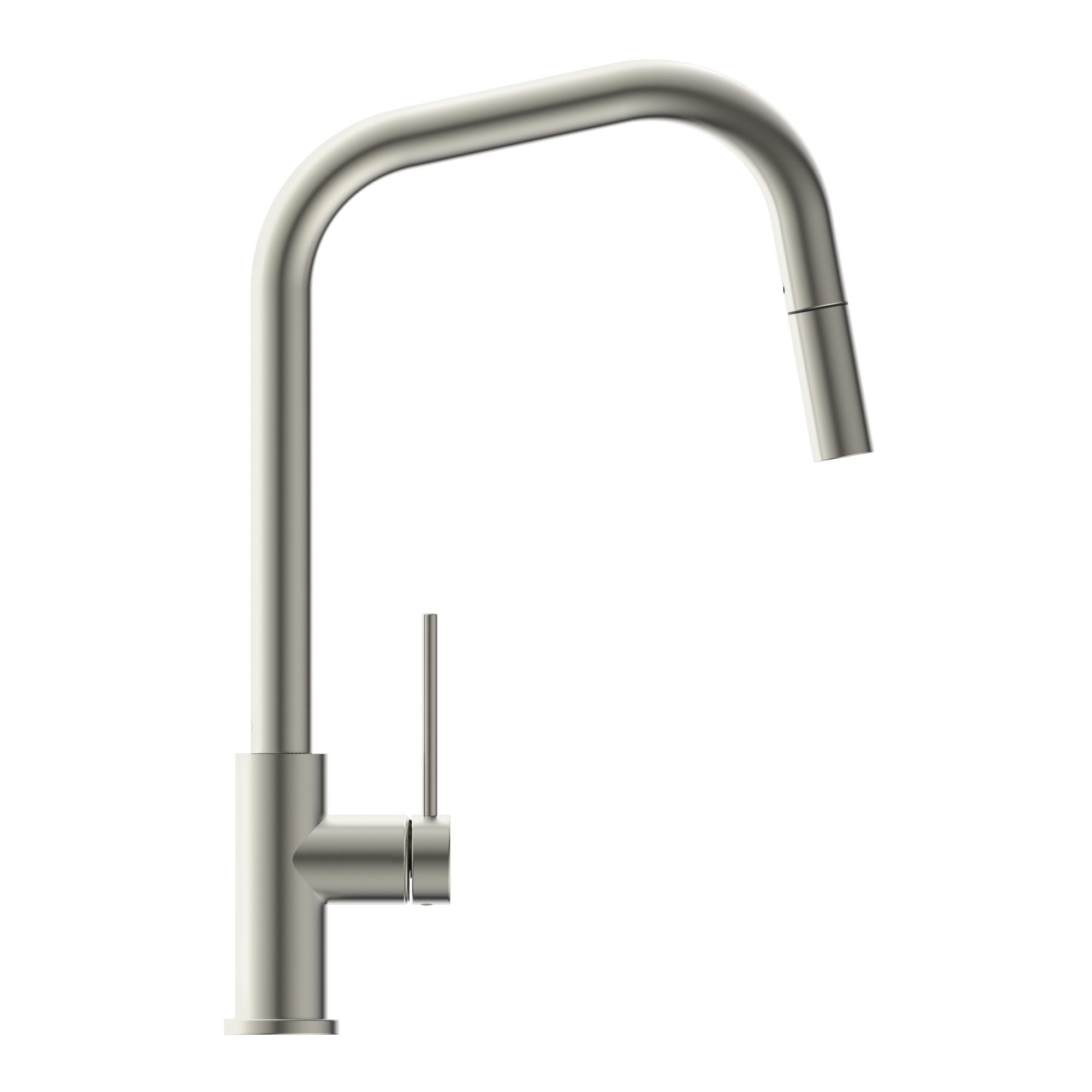 Hochdruck-Spültischarmatur 'Joseph' edelstahlfarben mit herausziehbarem Auslauf