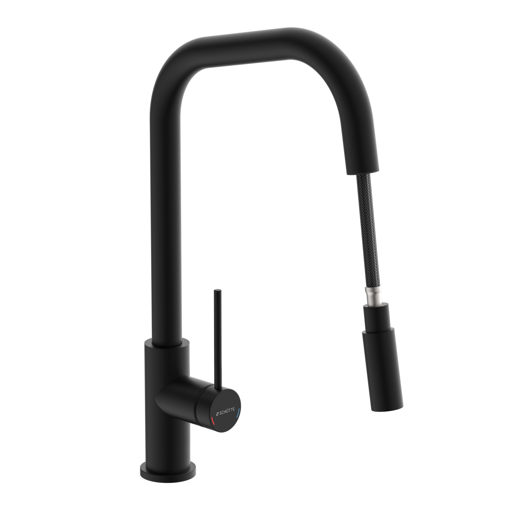 Hochdruck-Spültischarmatur 'Joseph' mattschwarz mit herausziehbarem Auslauf