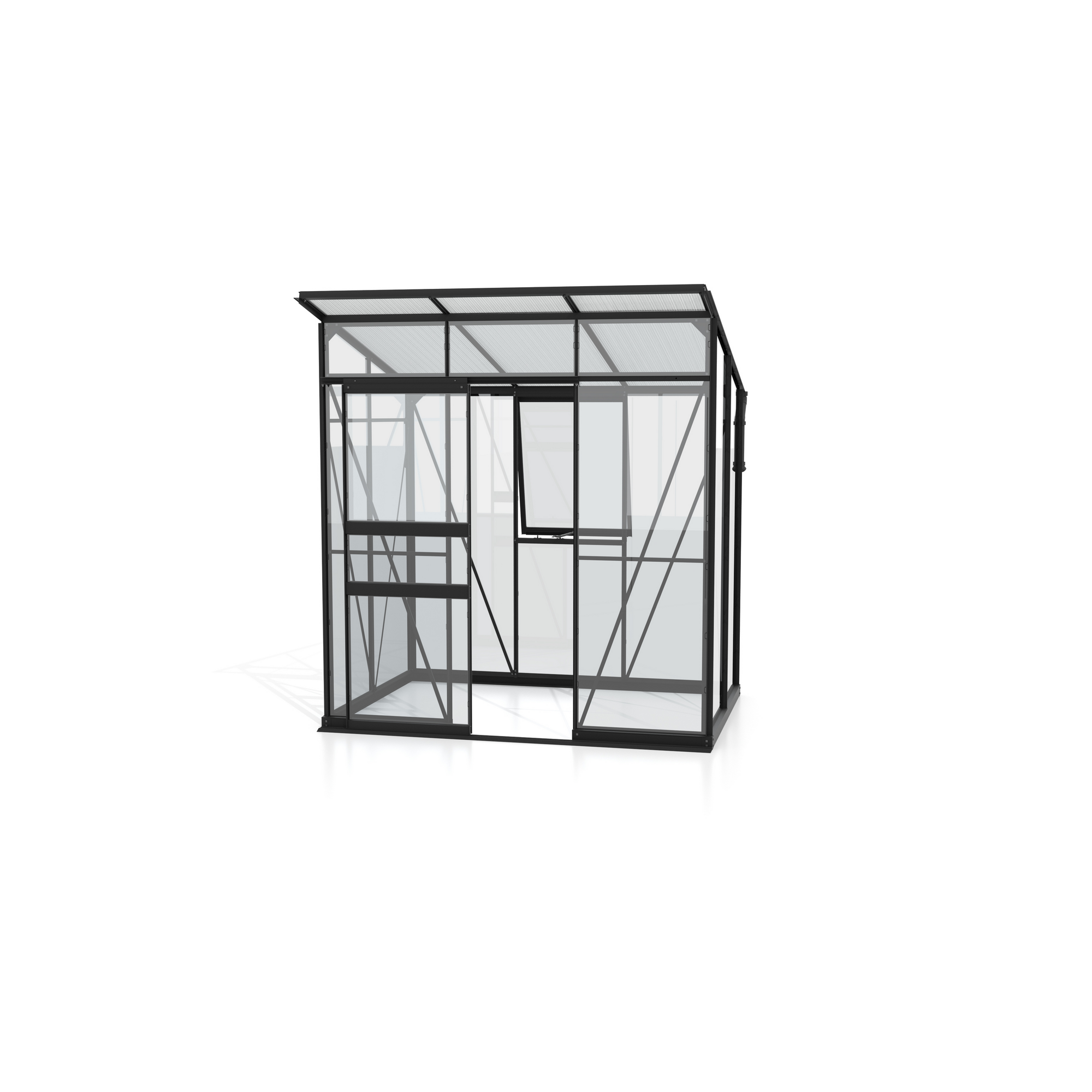 Gewächshaus 'Palma 3250' 196 x 167 cm mit ESG/HKP schwarz
