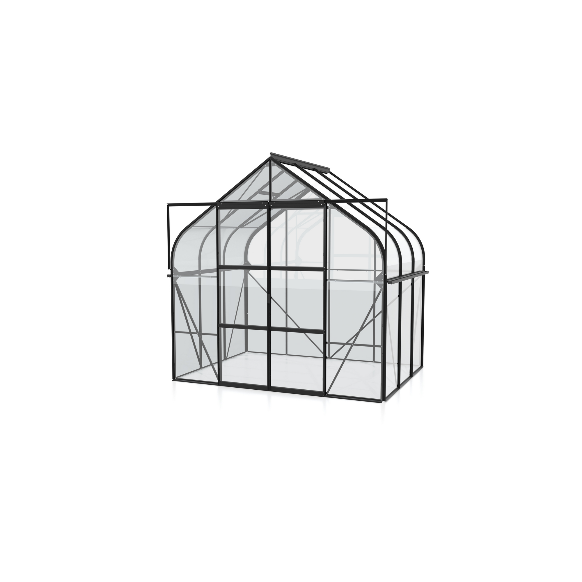 Gewächshaus 'Diana 5000' 264 x 195 cm mit 3 mm Einscheibensicherheitsglas schwarz