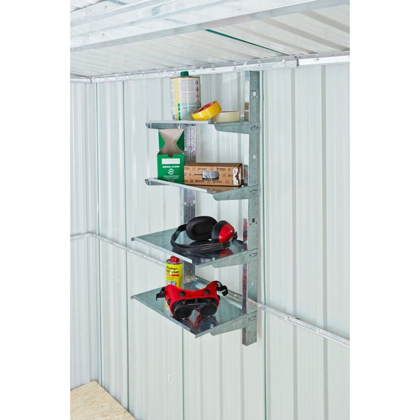 Regal-Kit für Gerätehaus silber 34 x 25 x 86 cm, 4 Böden