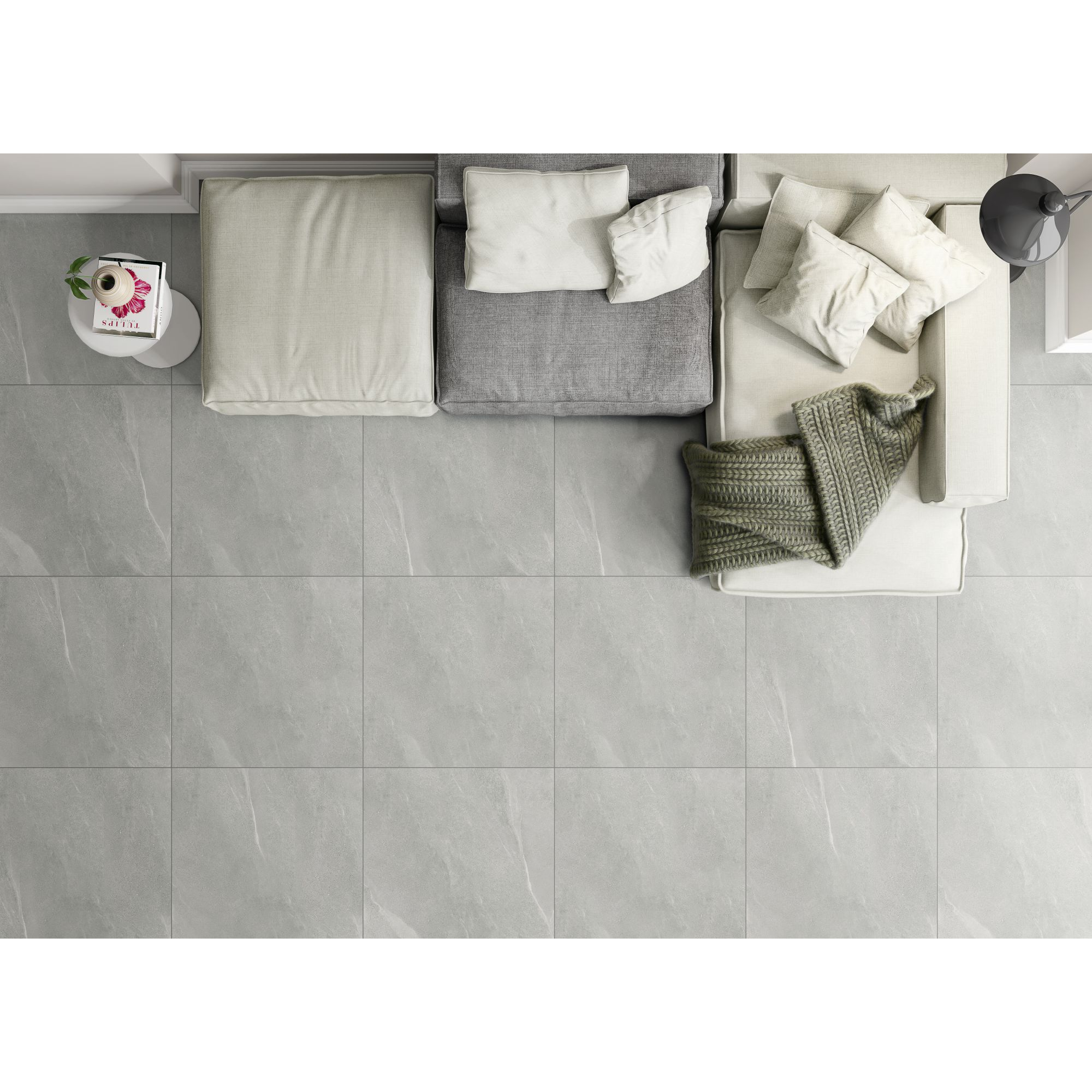 Bodenfliese 'St. Moritz' Feinsteinzeug grau 60 x 60 x 0,92 cm