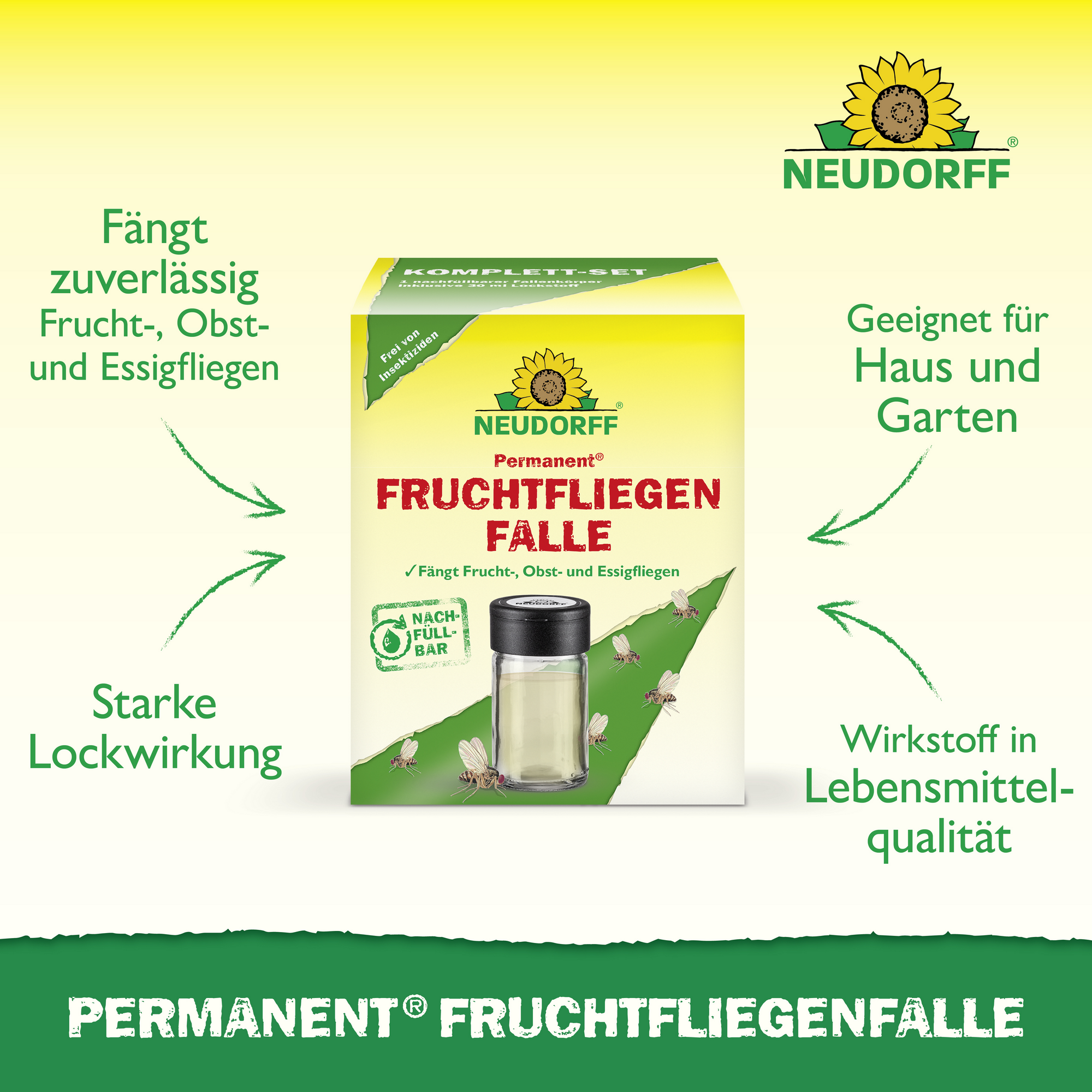 Fruchtfliegenfalle 'Permanent' nachfüllbar 1 Stück