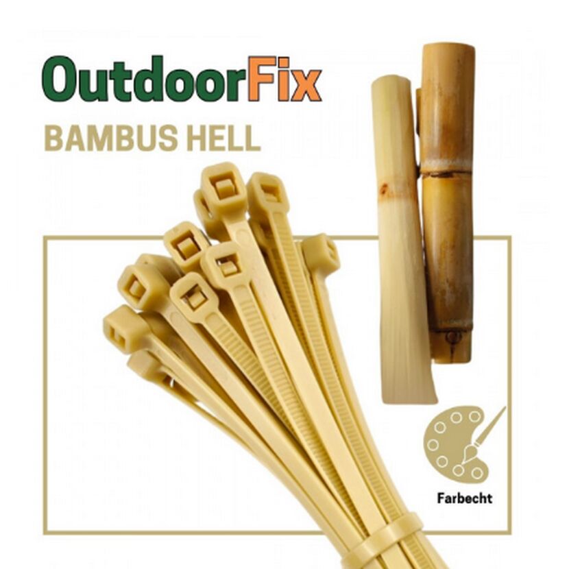 Kabelbinder 'OutdoorFix' bambus hell 150 x 3,6 mm 50 Stück