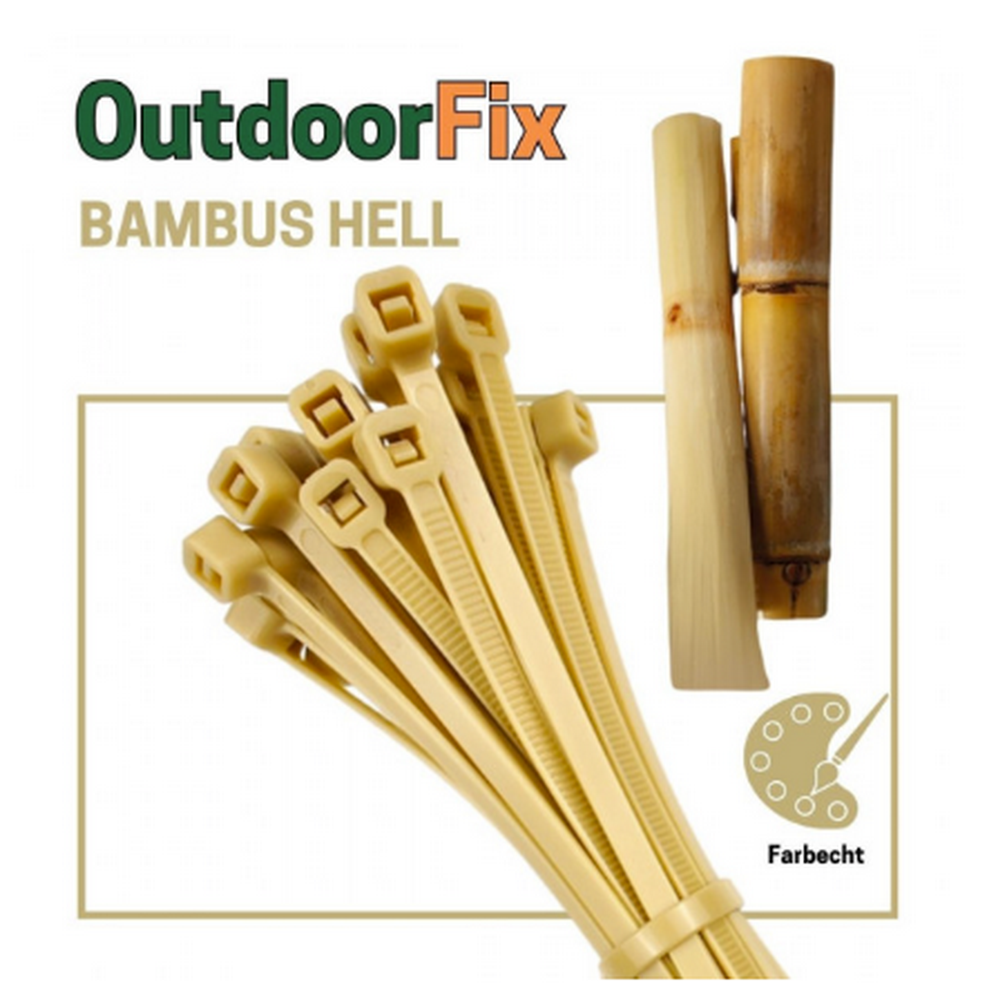 Kabelbinder 'OutdoorFix' bambus hell 200 x 4,6 mm 50 Stück