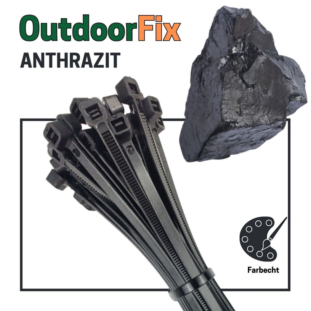 Kabelbinder 'OutdoorFix' anthrazitgrau 200 x 4,6 mm 50 Stück