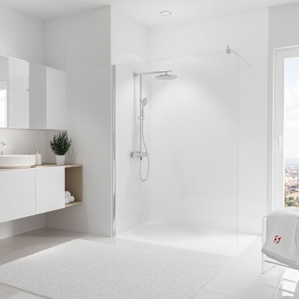 Duschrückwand 'DecoDesign Softtouch' weiß 150 x 255 cm