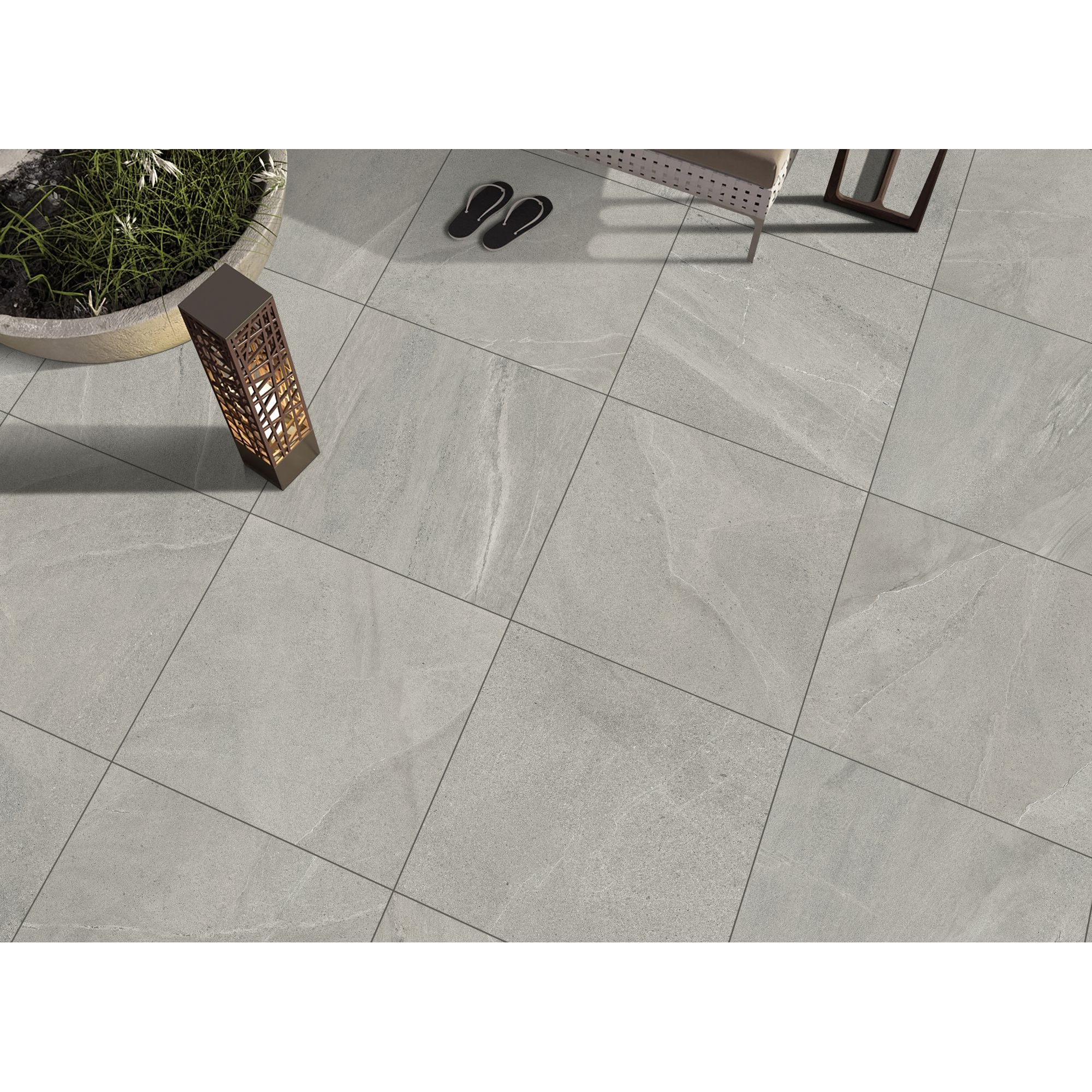 Bodenfliese 'Parko' Feinsteinzeug 60 x 60 cm grau