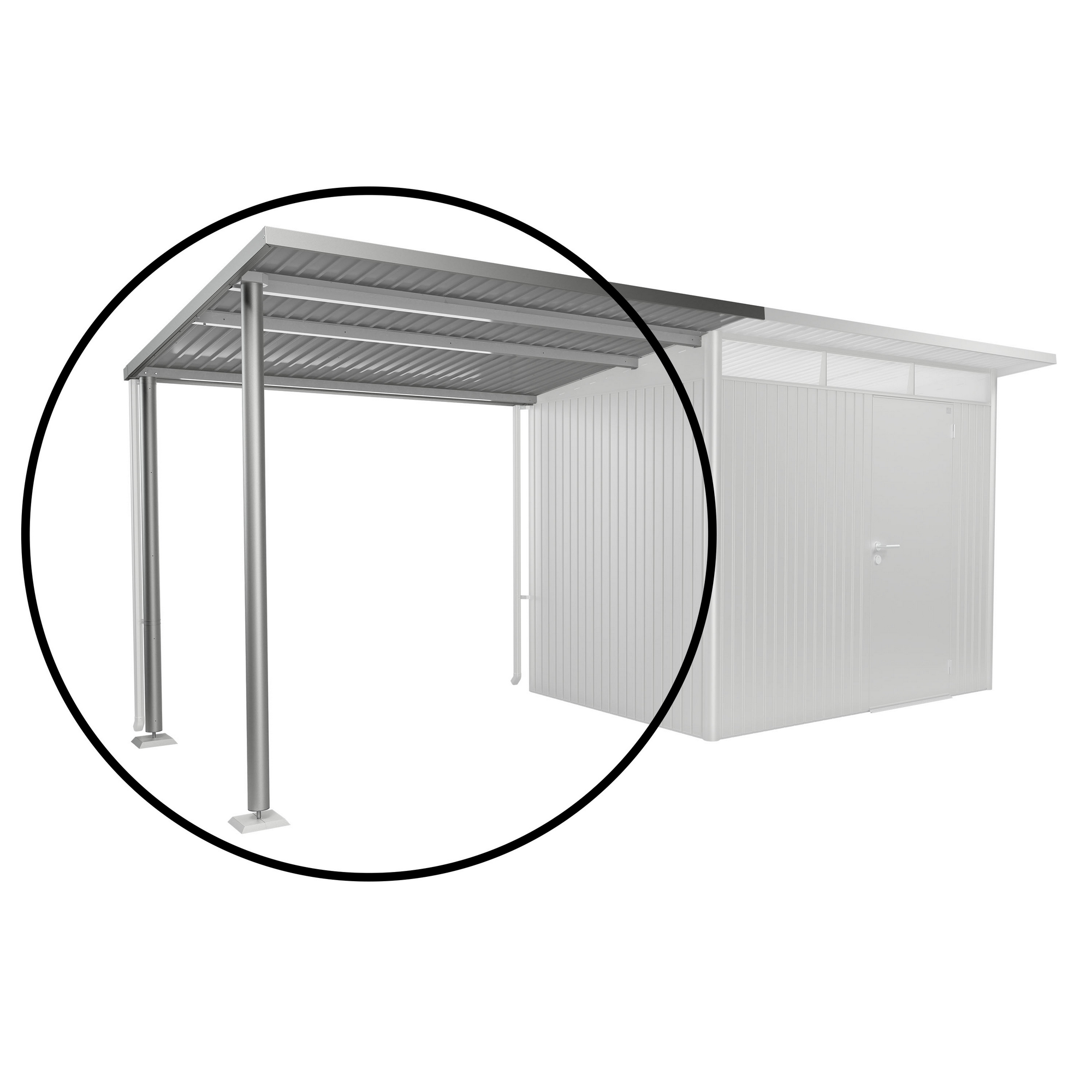 Seitendach Gr. L zu Gerätehaus AvantGarde A1, A5 silber-metallic