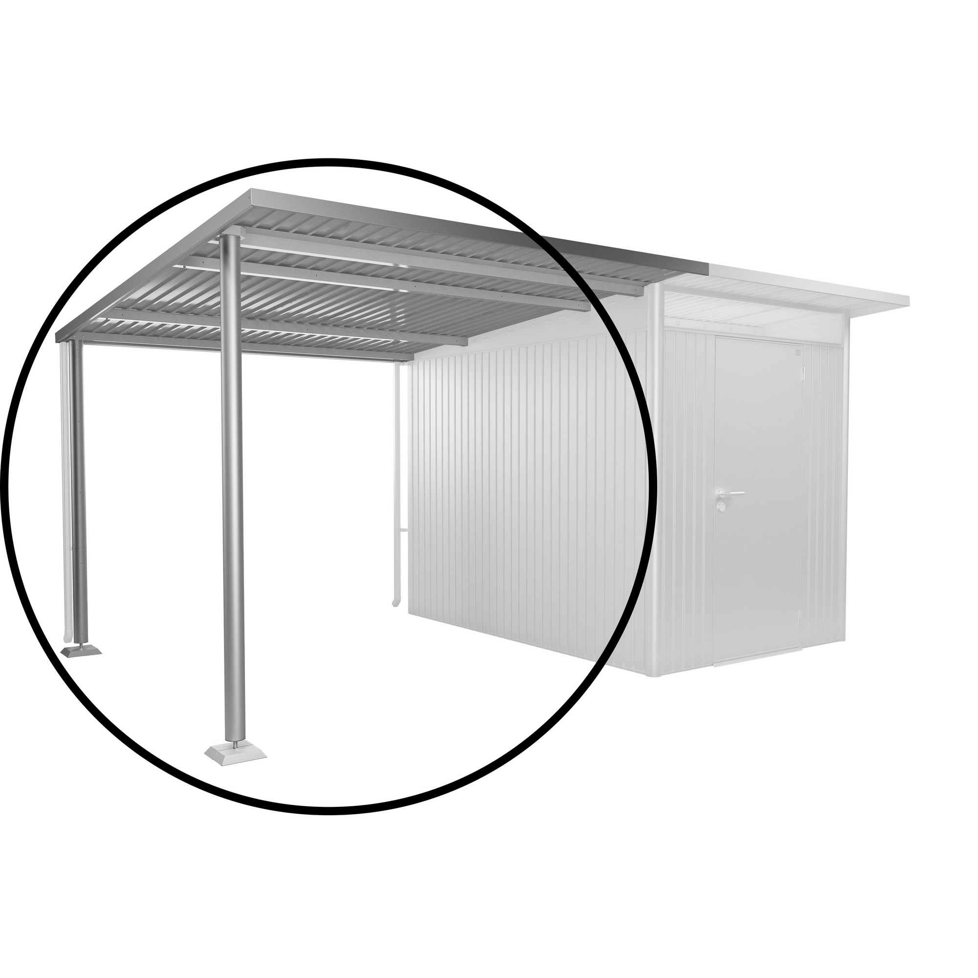 Seitendach Gr. L zu Gerätehaus AvantGarde A3,A7 silber-metallic