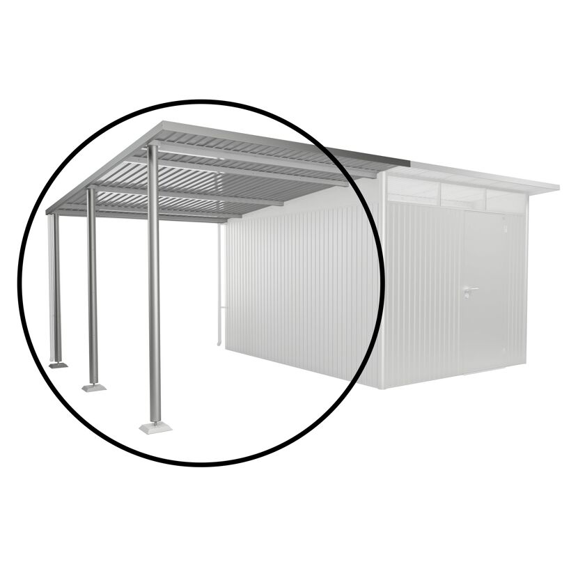 Seitendach Gr. L zu Gerätehaus AvantGarde A4,A8 silber-metallic