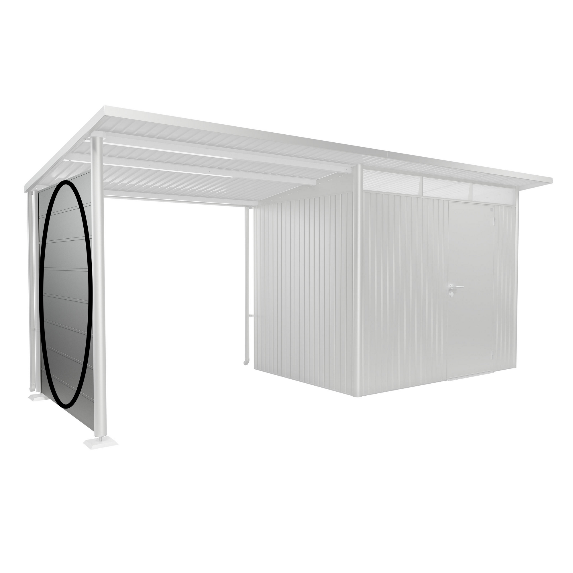 Seitenwand für Seitendach zu Gerätehaus AvantGarde A1,A5 silber-metallic