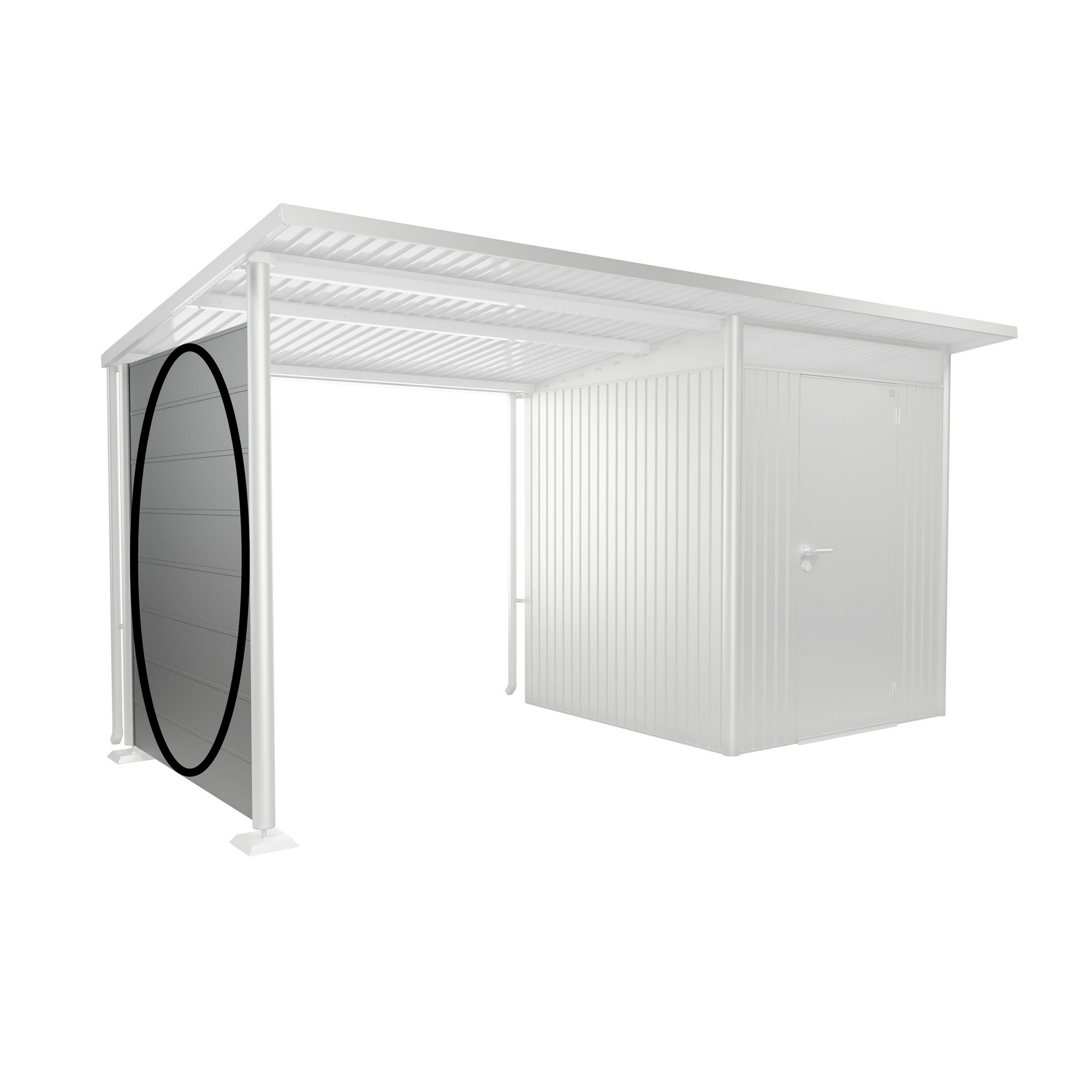 Seitenwand für Seitendach zu Gerätehaus AvantGarde A1,A5 silber-metallic