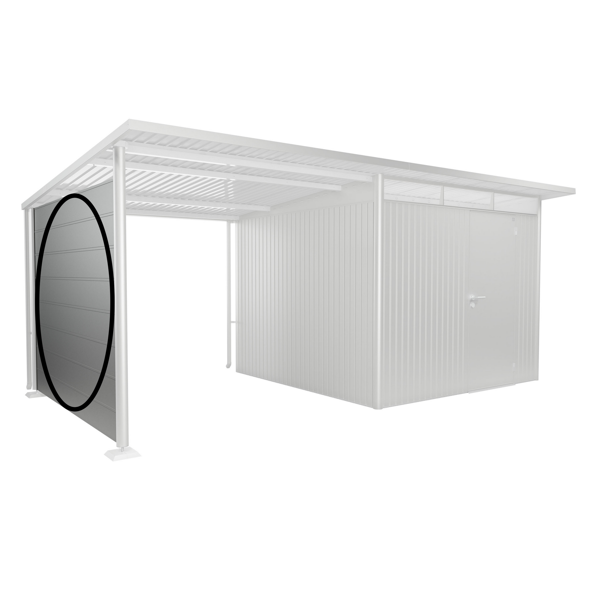 Seitenwand für Seitendach zu Gerätehaus AvantGarde A3,A7 silber-metallic