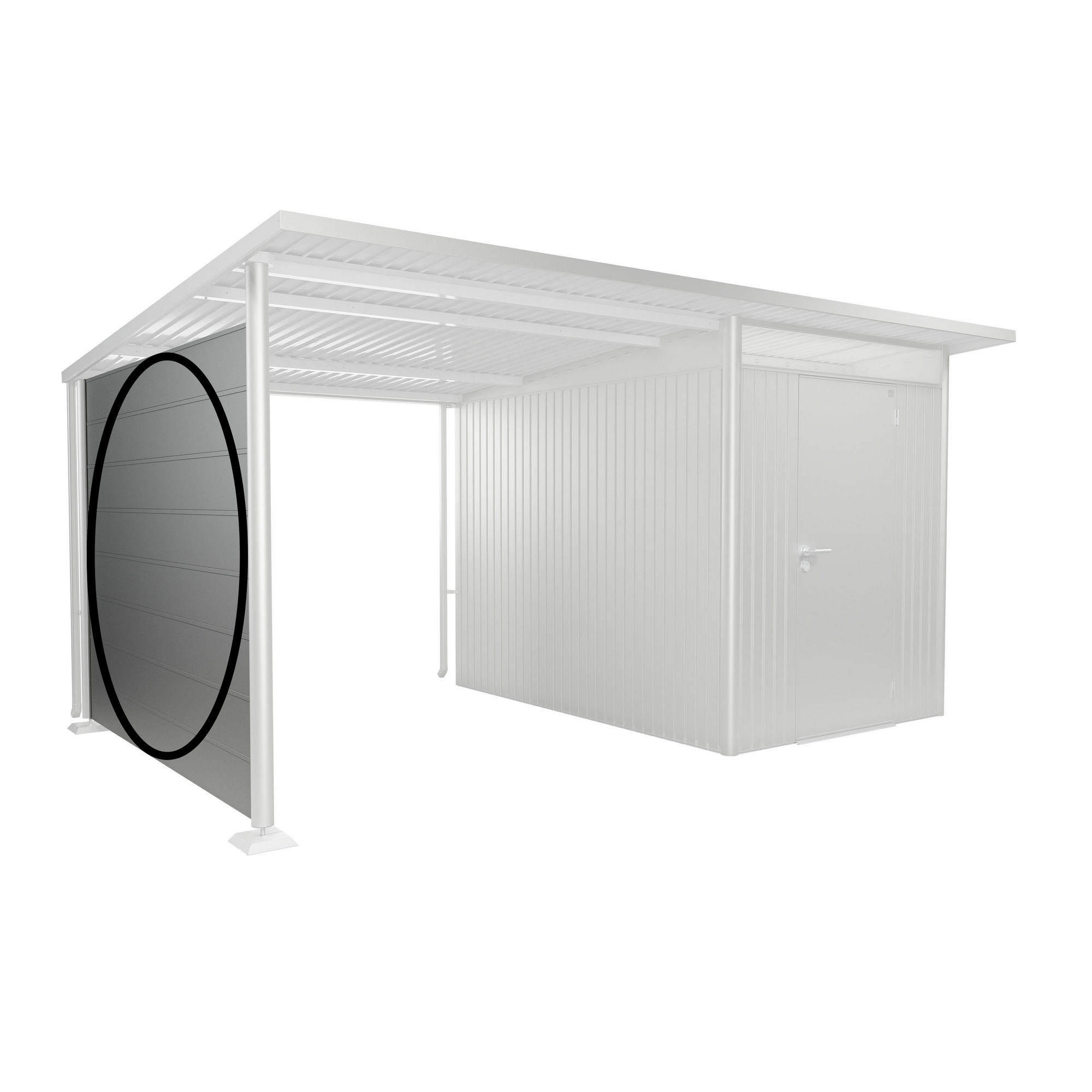 Seitenwand für Seitendach zu Gerätehaus AvantGarde A3,A7 silber-metallic