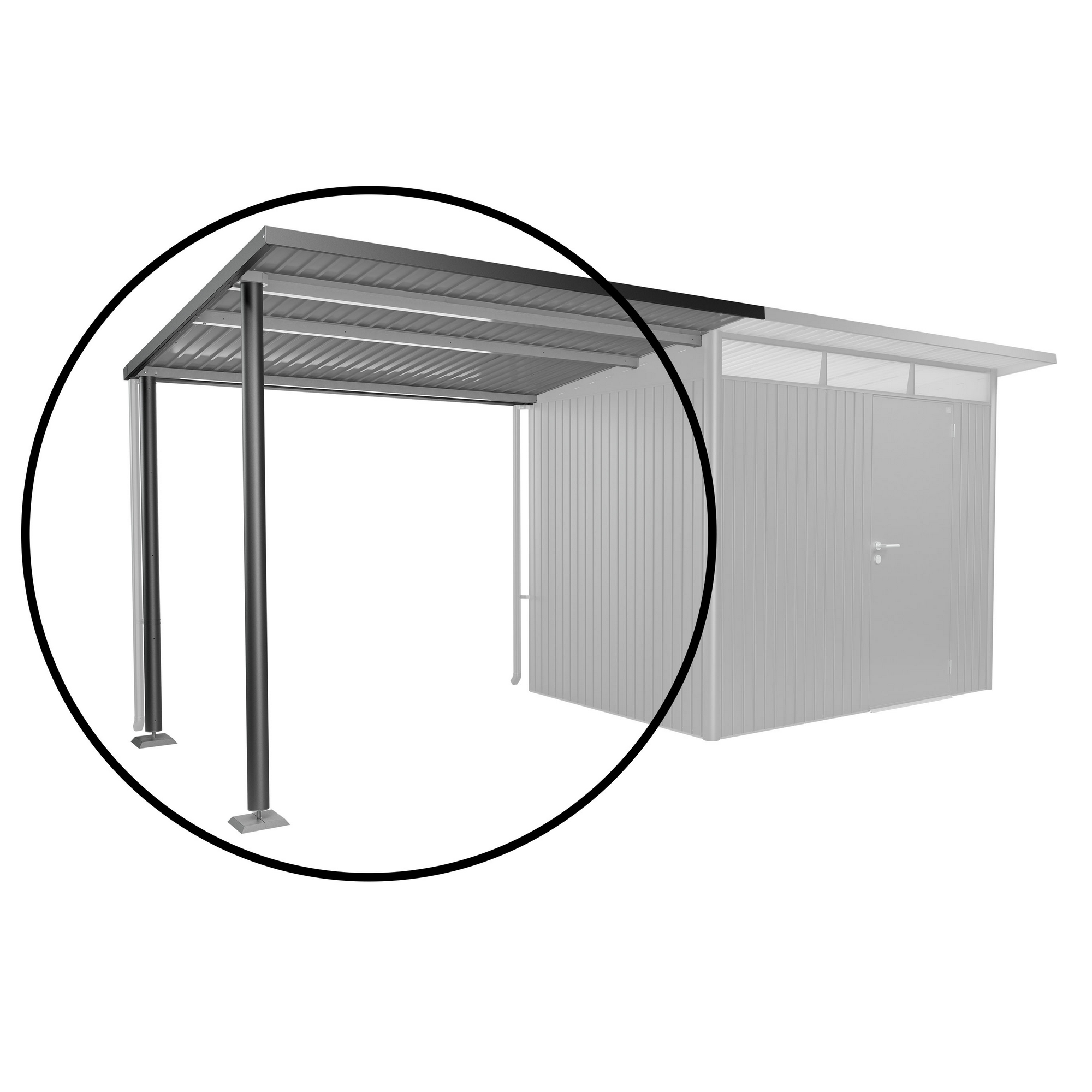 Seitendach Gr. L zu Gerätehaus AvantGarde A1, A5 dunkelgrau-metallic