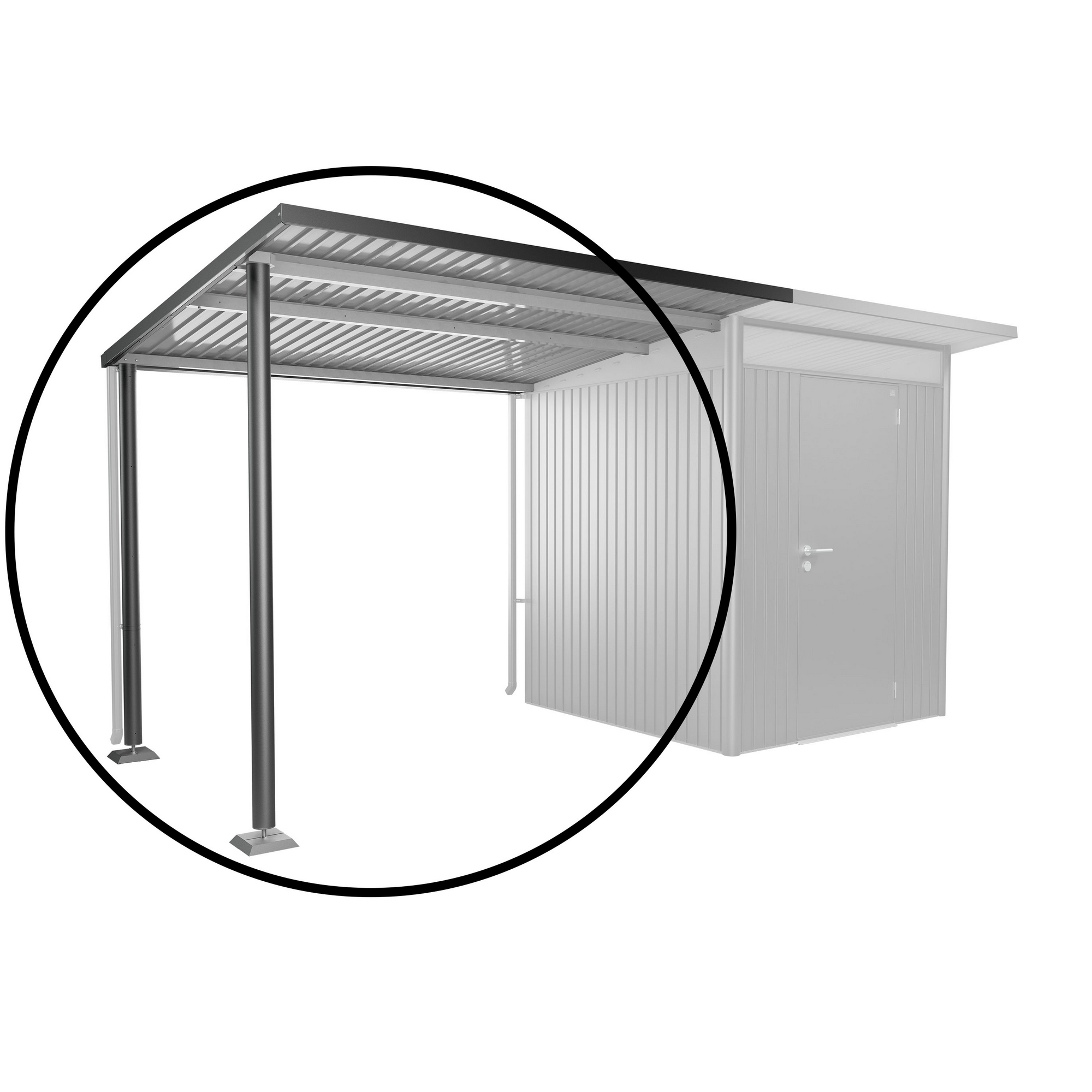 Seitendach Gr. L zu Gerätehaus AvantGarde A1, A5 dunkelgrau-metallic