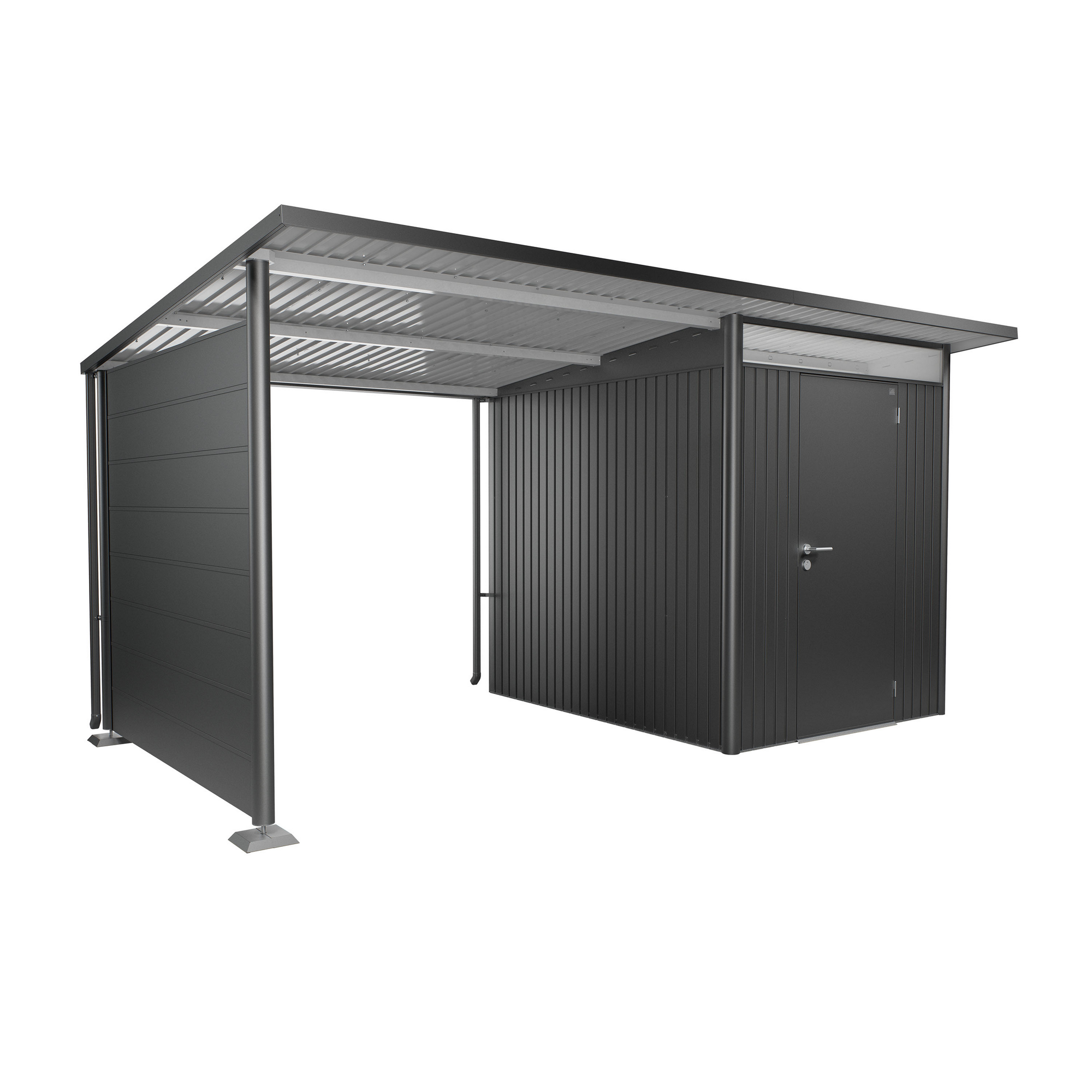 Seitendach Gr. L zu Gerätehaus AvantGarde A2,A6 dunkelgrau-metallic