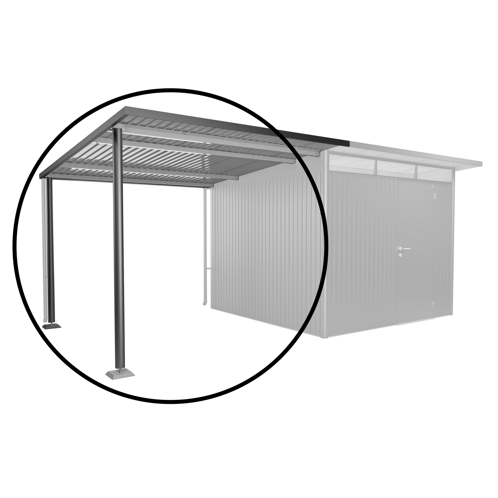 Seitendach Gr. L zu Gerätehaus AvantGarde A3,A7 dunkelgrau-metallic