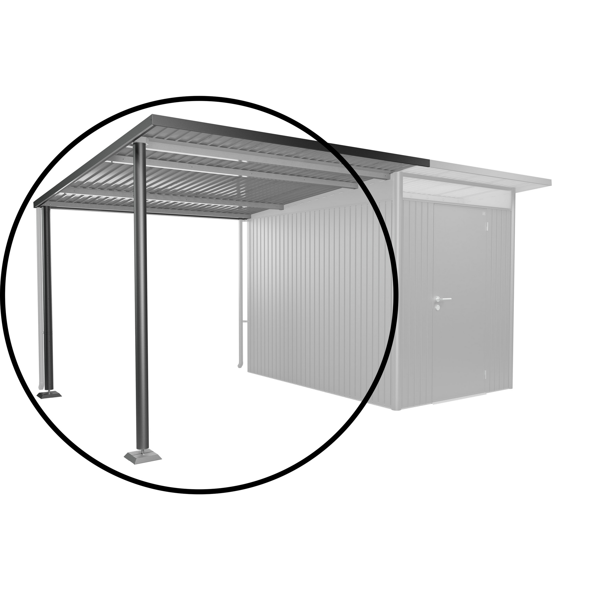 Seitendach Gr. L zu Gerätehaus AvantGarde A3,A7 dunkelgrau-metallic
