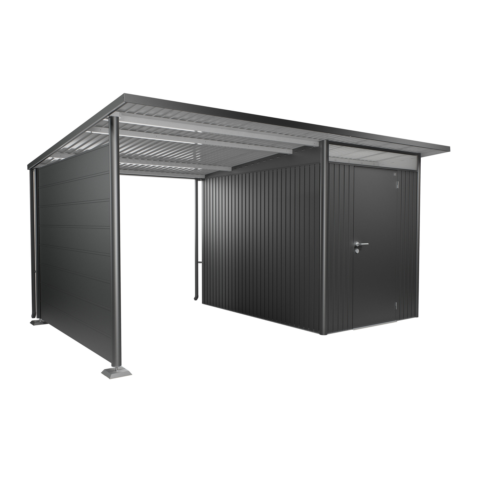 Seitendach Gr. L zu Gerätehaus AvantGarde A3,A7 dunkelgrau-metallic